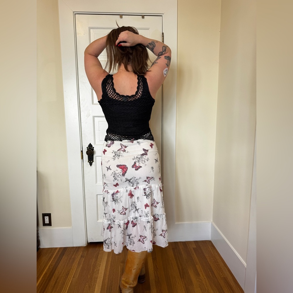 Y2K Vintage Rampage Tiered Butterfly Prairie Skirt Sz SM - Picture 3 of 9